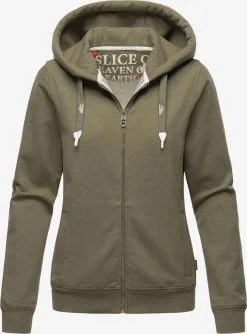 Navahoo Sweatvesten Sweatvest Engelshaar Dames Olijfgroen