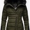 Navahoo Winterjassen Winterjas Yuki2 Dames Olijfgroen