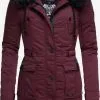 Navahoo Parkas Winterparka Dames Wijnrood