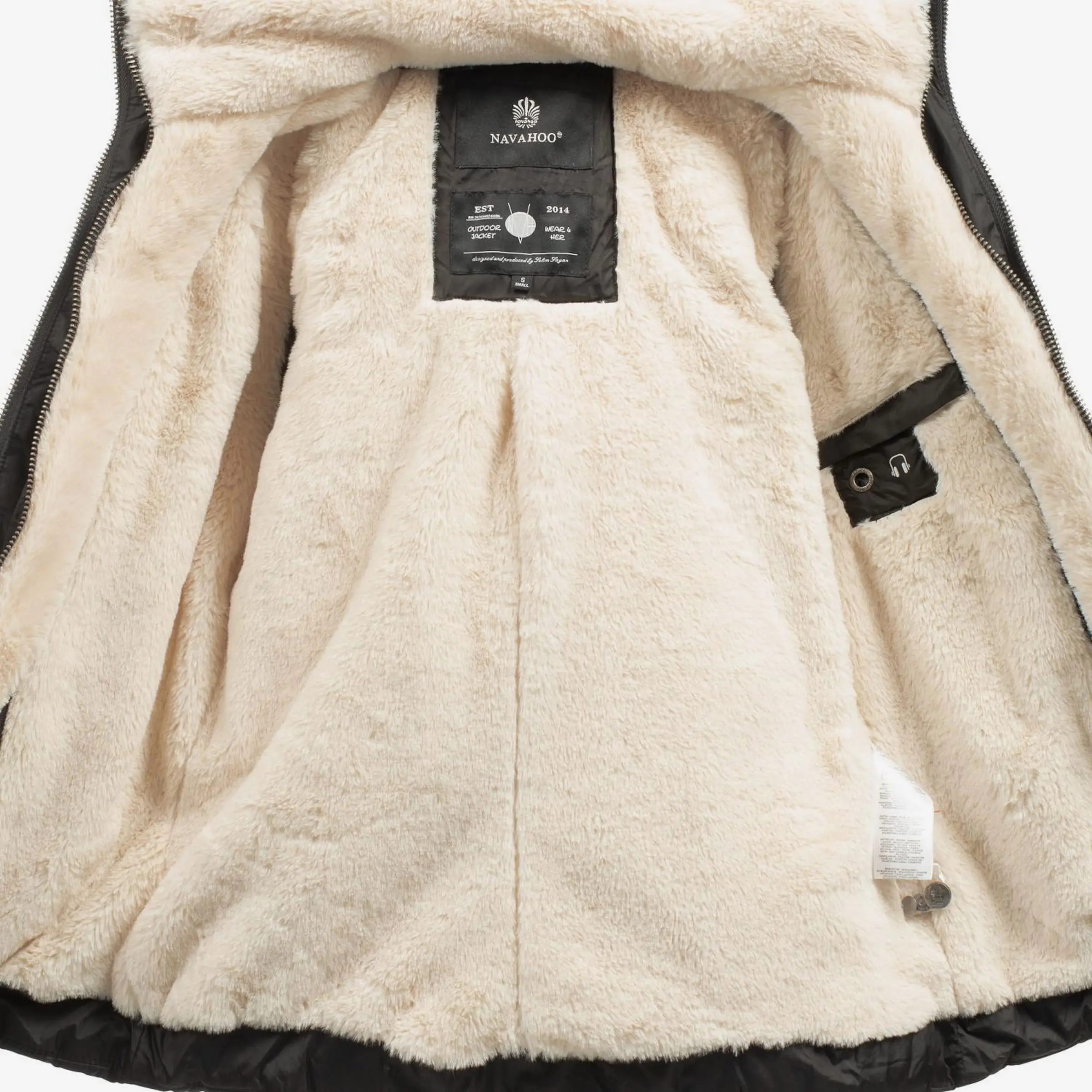 Navahoo Winterjassen Winterjas Megan Dames Zwart 9 Navahoo Winterjassen Winterjas Megan Dames Zwart - Afbeelding 9