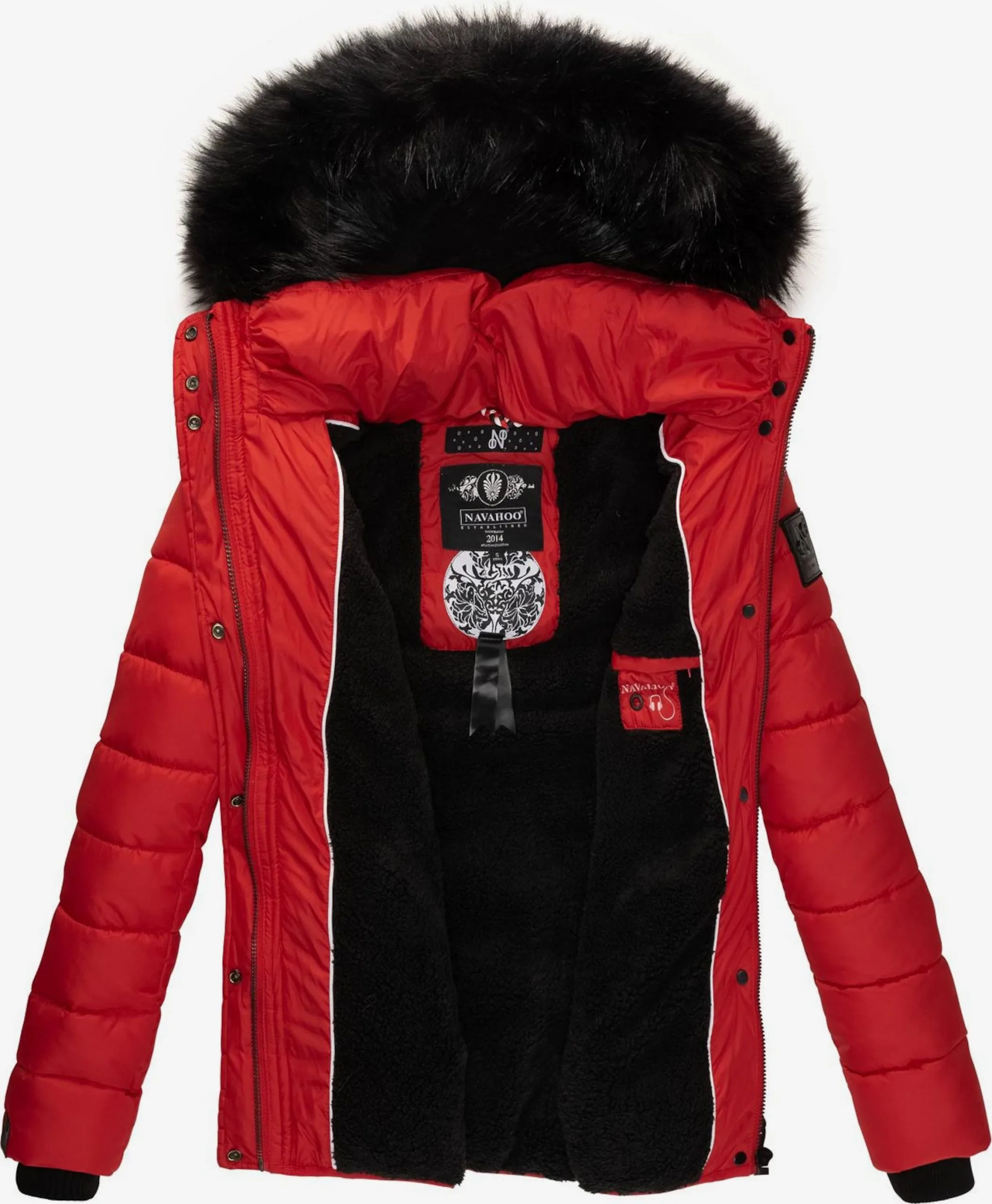 Navahoo Winterjassen Winterjas Zuckerbiene Dames Knalrood 6 Navahoo Winterjassen Winterjas Zuckerbiene Dames Knalrood - Afbeelding 6