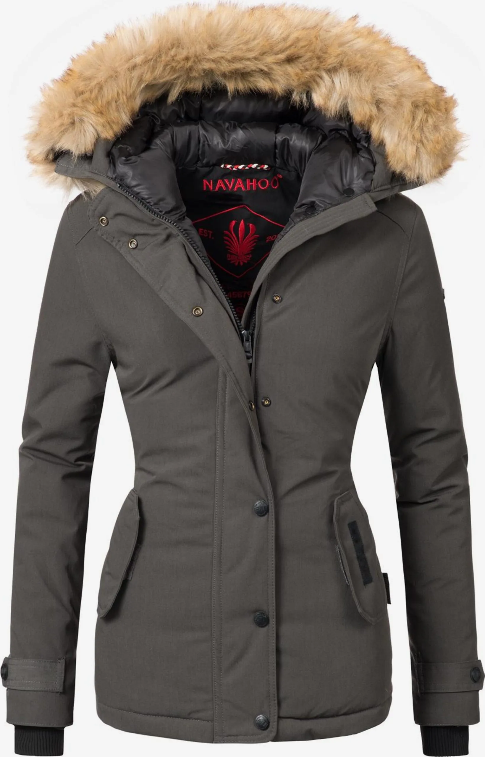 Navahoo Winterjassen Winterjas Laura Dames Antraciet 1 Navahoo Winterjassen Winterjas Laura Dames Antraciet