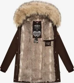 Navahoo Parkas Winterparka Cristal Dames Bruin -Tussen Trend Verkoopwinkel 75e1780ba265406b09801218f9bca17d