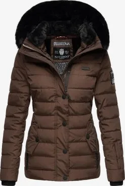 Navahoo Winterjassen Winterjas Milianaa Dames Chocoladebruin