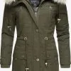 Navahoo Parkas Winterparka Honigfee Dames Kaki