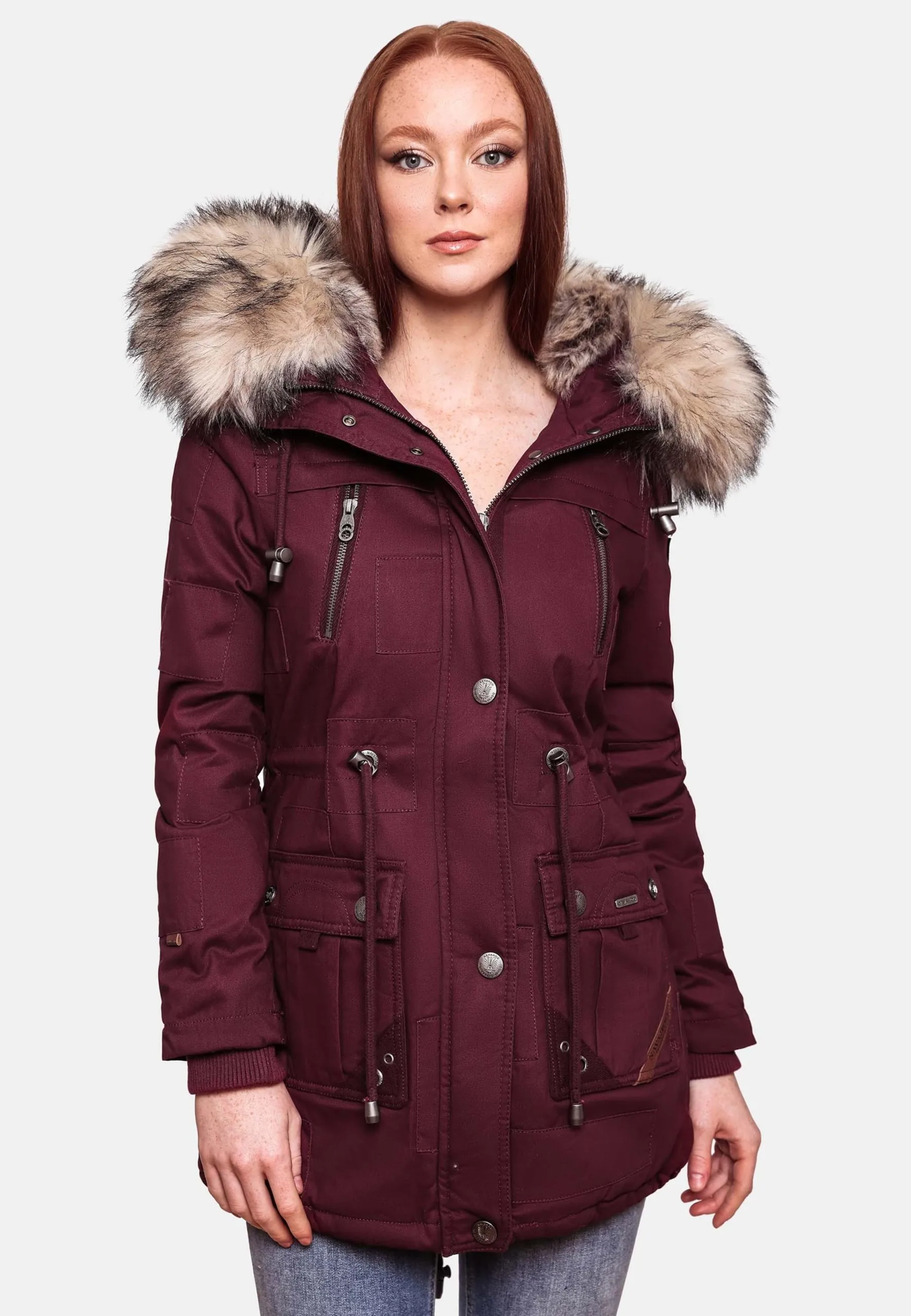 Navahoo Parkas Winterparka Honigfee Dames Bordeaux 6 Navahoo Parkas Winterparka Honigfee Dames Bordeaux - Afbeelding 6