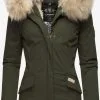 Navahoo Parkas Winterparka Cristal Dames Olijfgroen