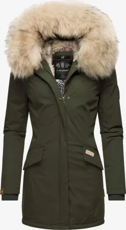 Navahoo Parkas Winterparka Cristal Dames Olijfgroen