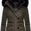 Navahoo Winterjassen Winterjas Wisteriaa Dames Kaki